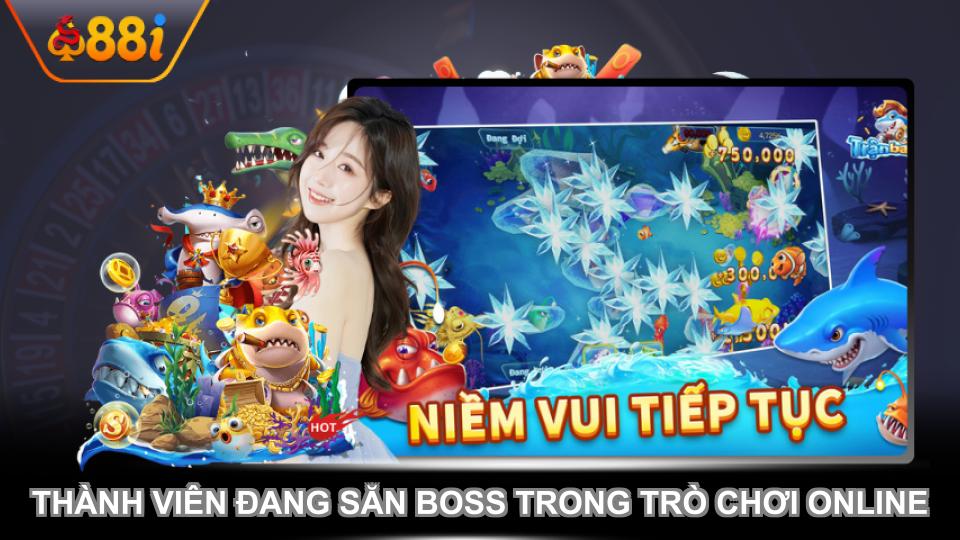 Thành viên đang săn boss trong trò chơi online